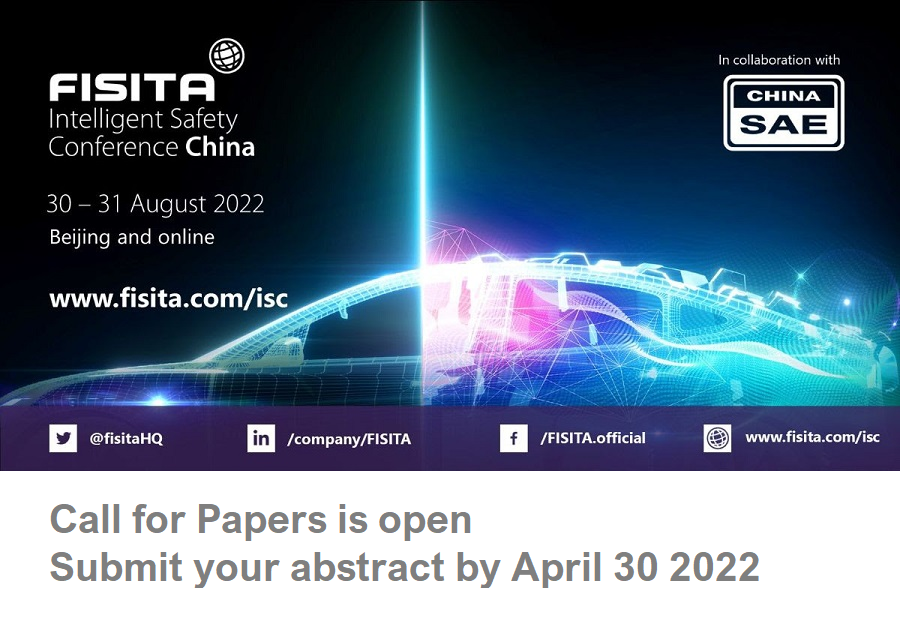 FISITA Intelligent Safety Conference China: Call for papers